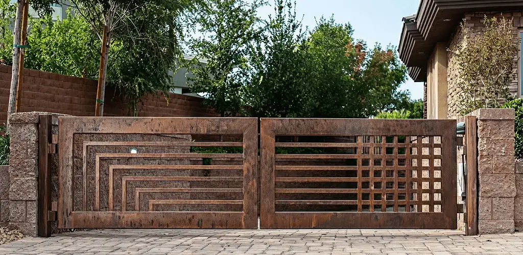 Custom driveway gate installation for a home entrance in Louisville, KY