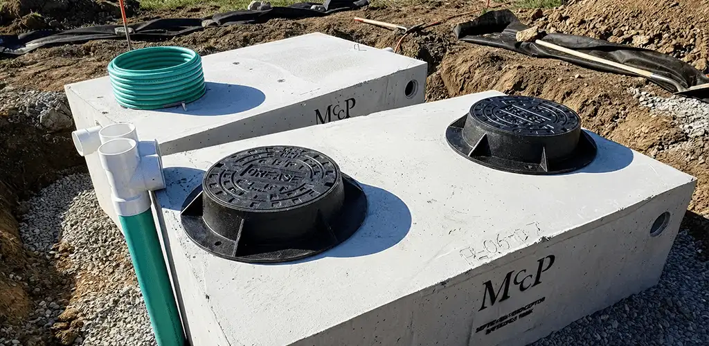 Grease trap installation unit set in place for drainage protection in Louisville, KY