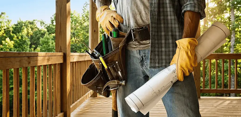 Professional handyman with tool belt ready for home repairs in Louisville, KY