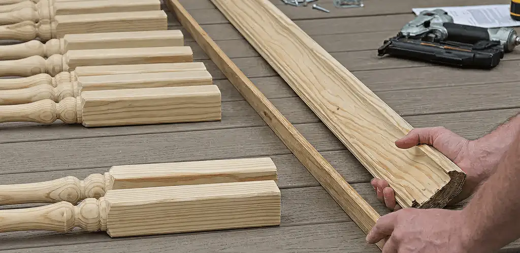 Handrail installation materials and wood components for stair rail work in Louisville, KY